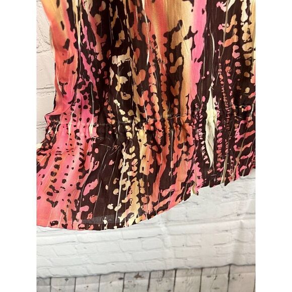 LANE BRYANT beige brown pink gathered shoulders blouse top size 18/20 - Picture 5 of 7